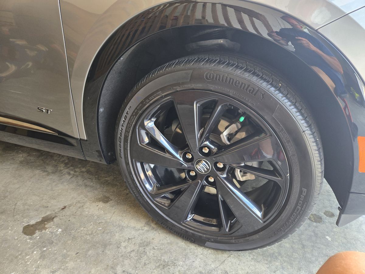 Black wheel after detailing, clean and dressed