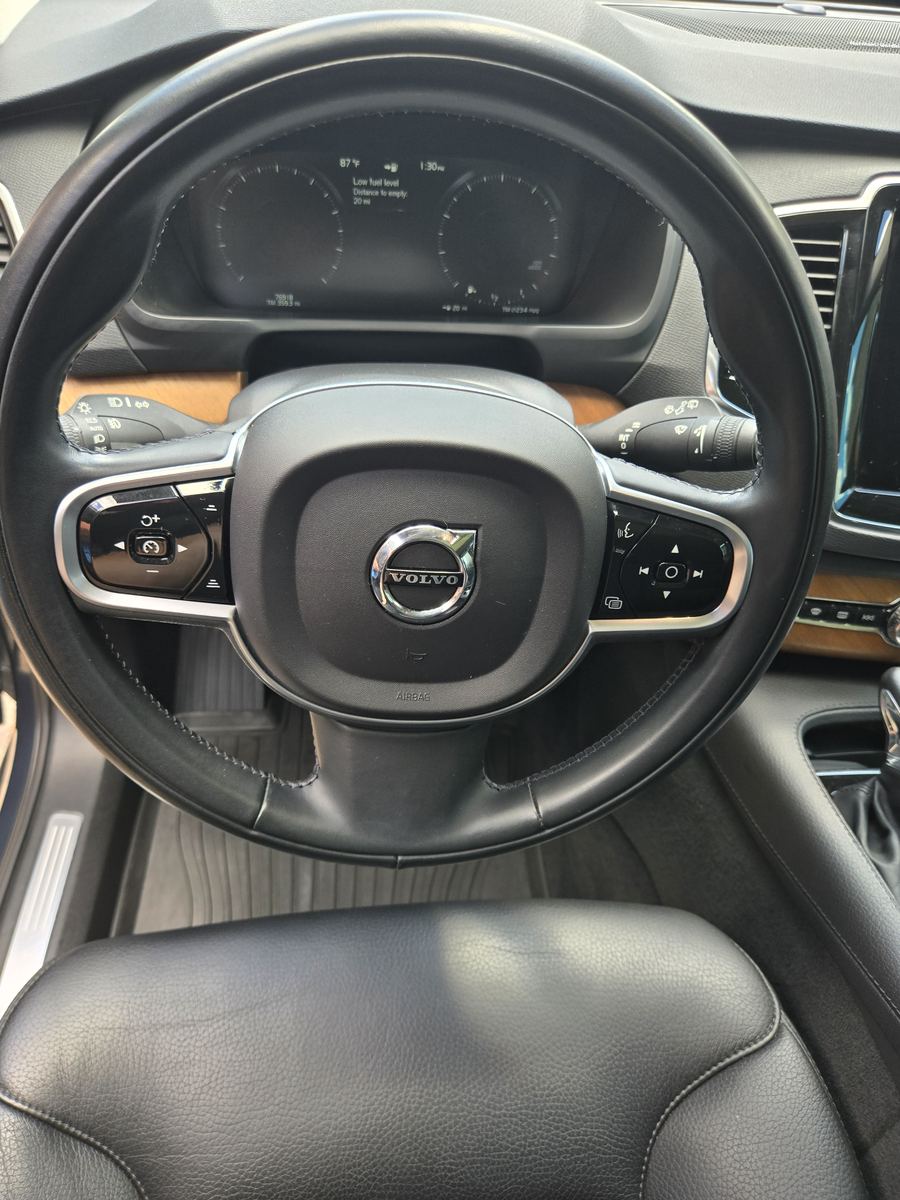 Clean steering wheel and leather driver seat after an interior detail